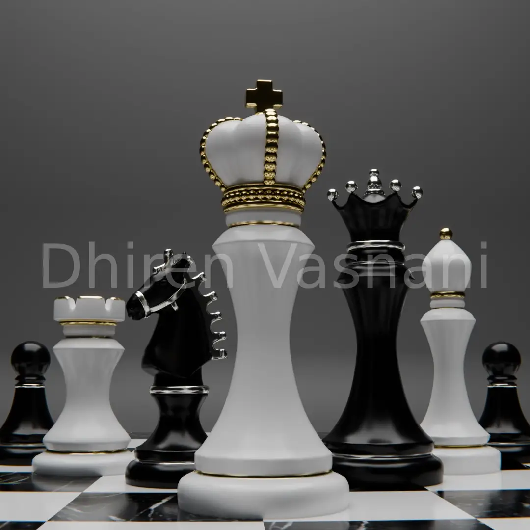 3D Render of Chess Pieces