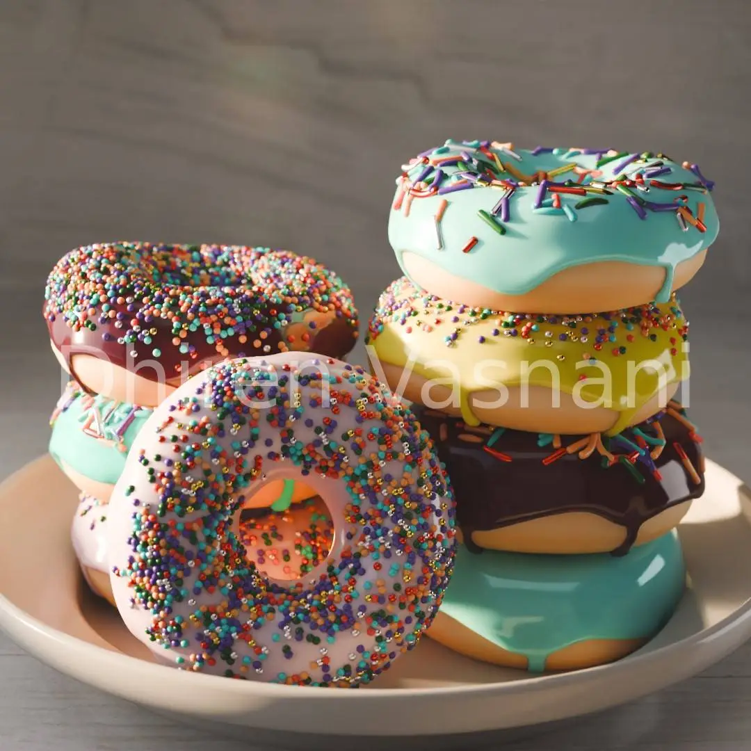 3D Render of Donuts