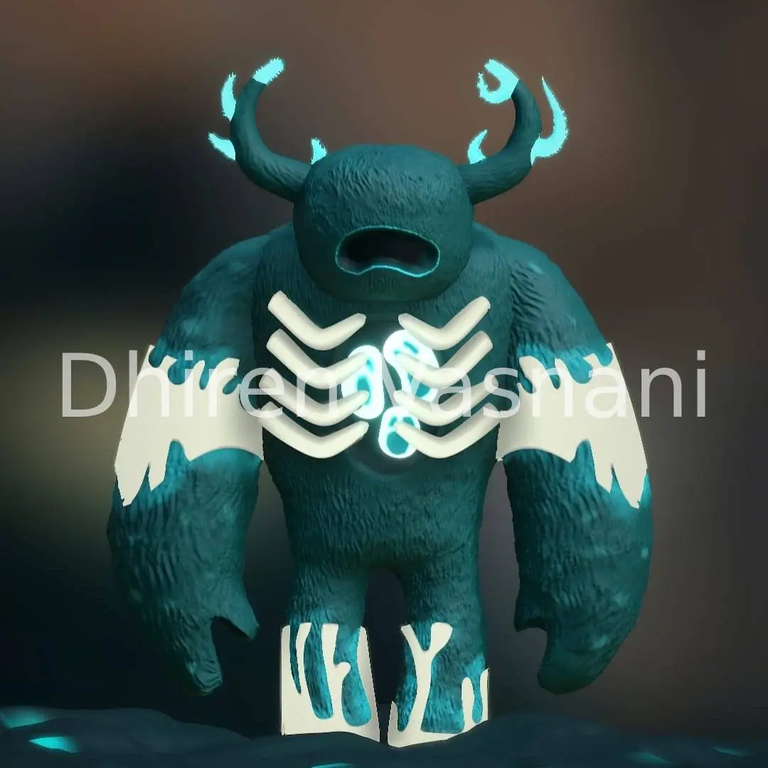 3D Render of Warden from Minecraft in Realistic Style